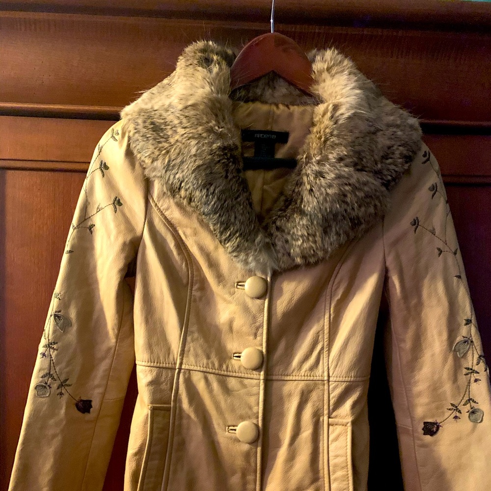 Leather Embroidered jacket